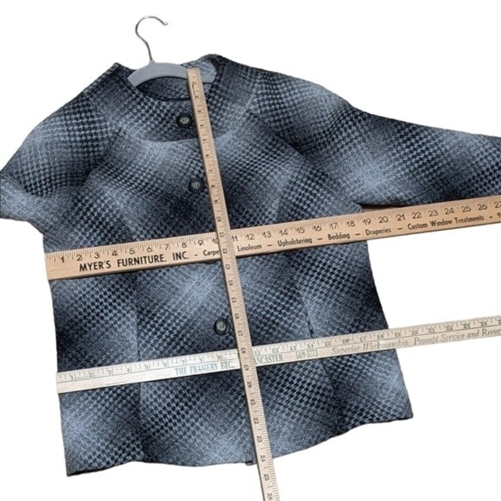 Pendleton lambs wool blend Blazer mandarin collar slit pockets size 12 - Picture 4 of 9